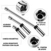 SET BUJIAS EXTENSORAS ARTICULADAS MAGNETICAS 3/8" 3PCS DURATECH - Imagen 2